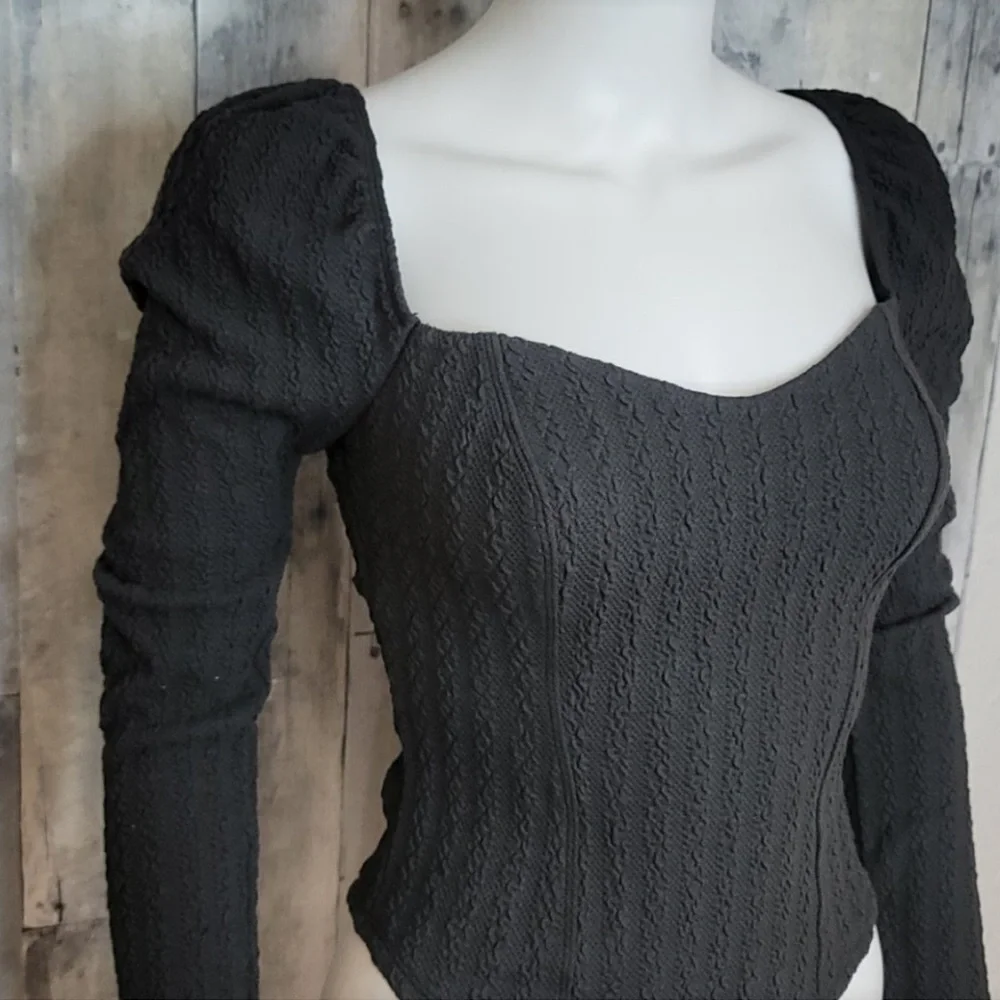 Free People Black Size Small Brittany Top